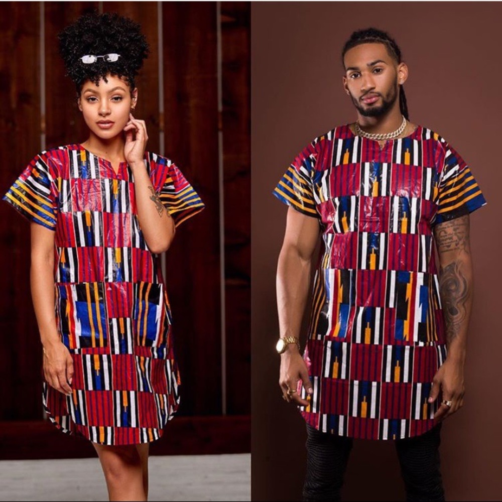 African multi-color print unisex shirt.